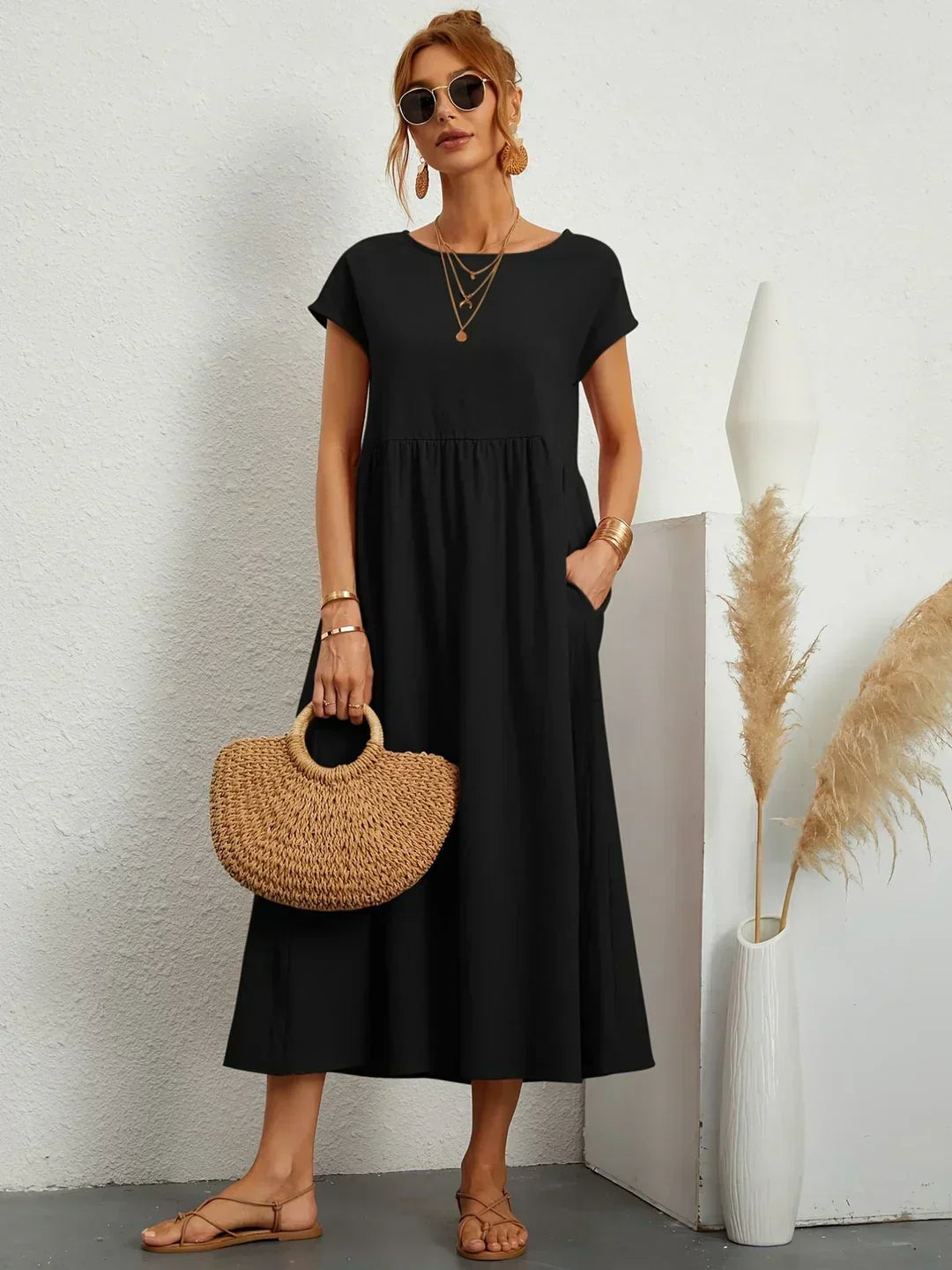 Gabriela™ – Fließendes Midikleid von zeitloser Eleganz