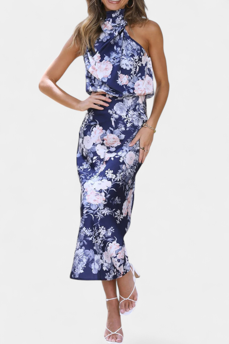 Lisa | Maxi-Kleid mit Blumenmuster und Neckholder