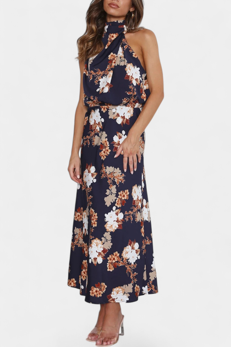 Lisa | Maxi-Kleid mit Blumenmuster und Neckholder