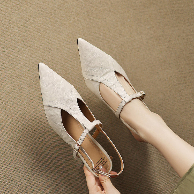 Echte Leder-High Heels in Schwarz