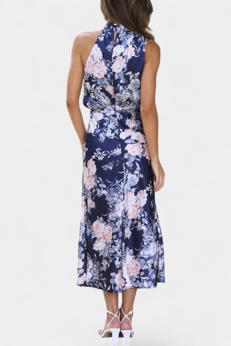 Lisa | Maxi-Kleid mit Blumenmuster und Neckholder