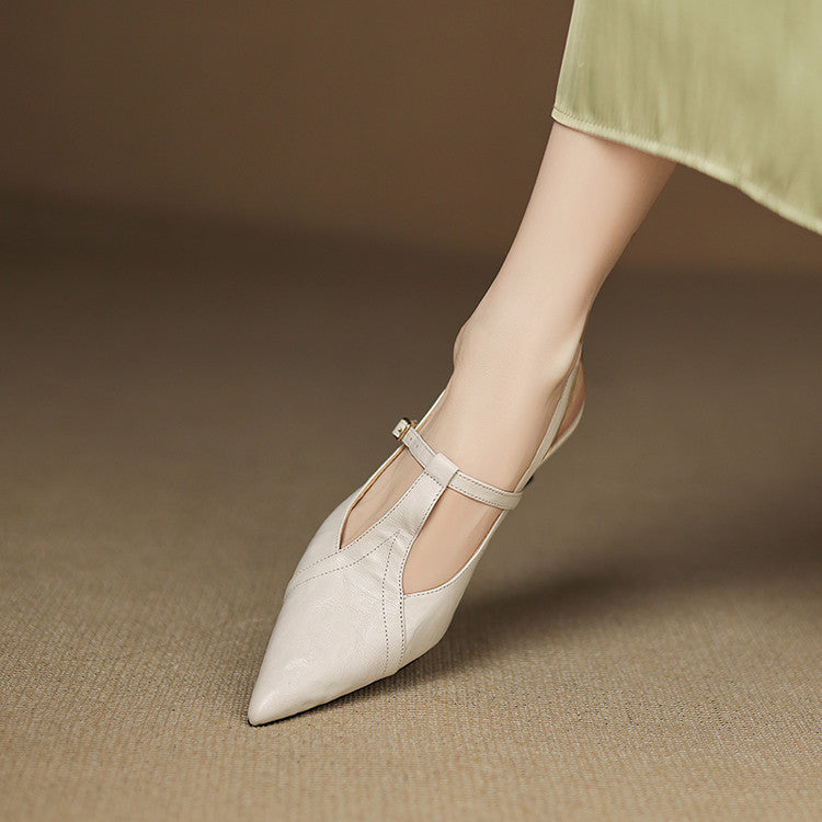 Echte Leder-High Heels in Schwarz