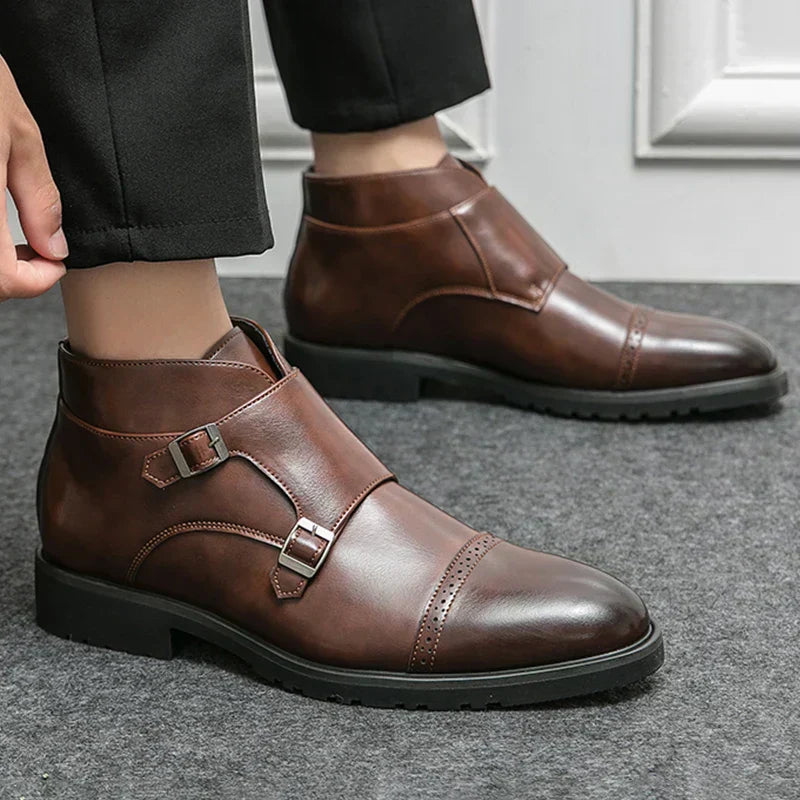 Parker | Doppelschnallenstiefeletten aus Kunstleder