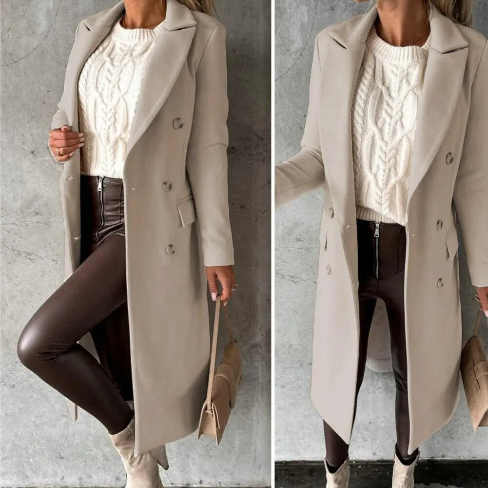 DESIREE™ | DOPPELREIHIGER LANGER MANTEL