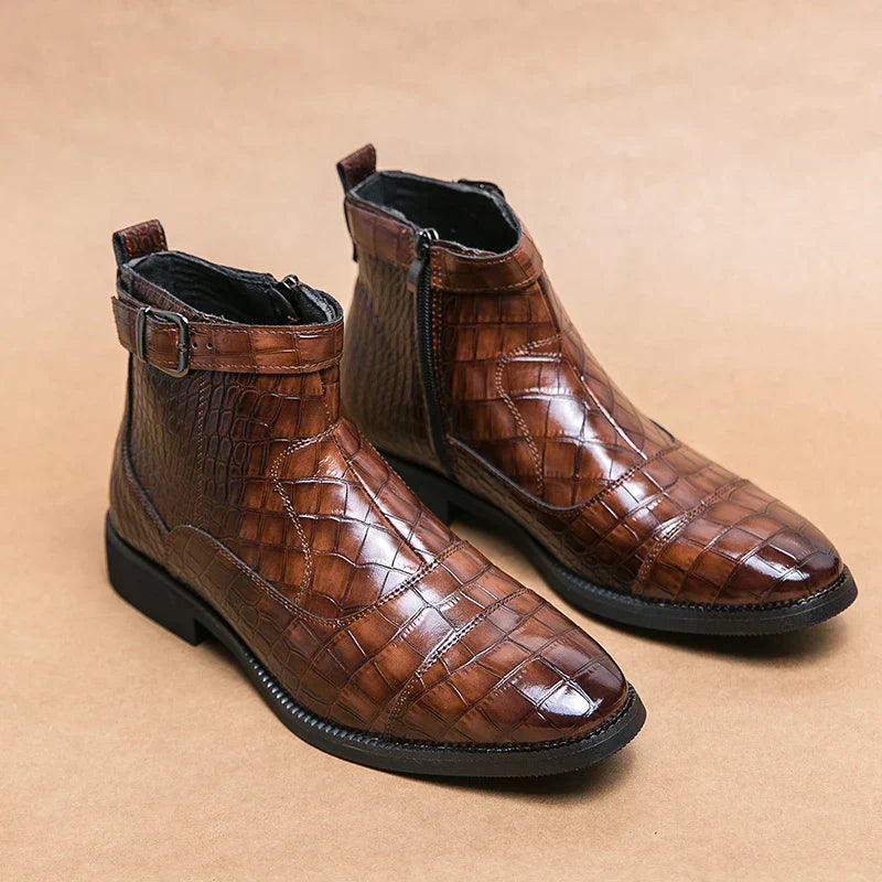 Dylan | Stiefeletten aus Kunstleder mit Schnalle