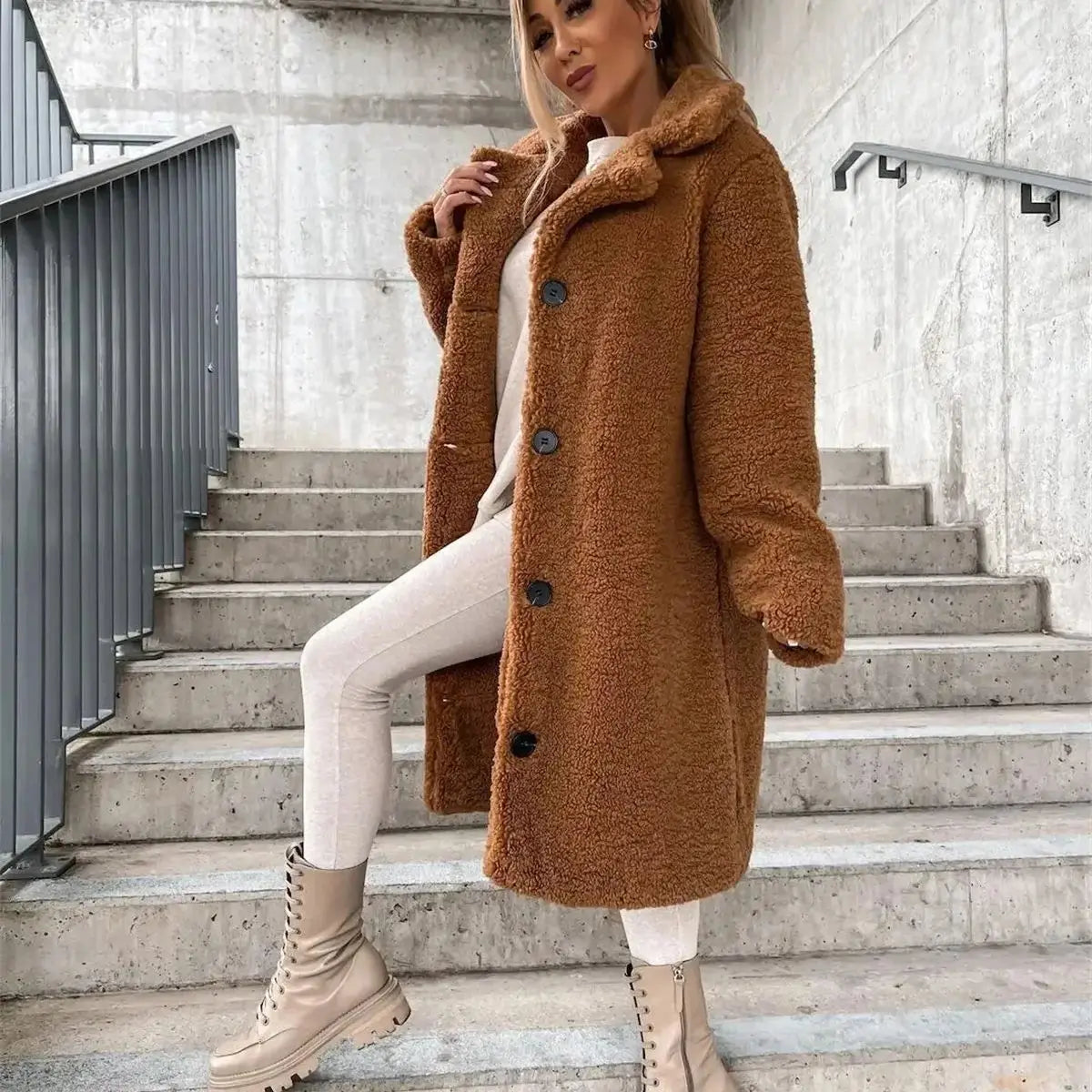 JESSICA | Kuscheliger Teddyfell-Mantel