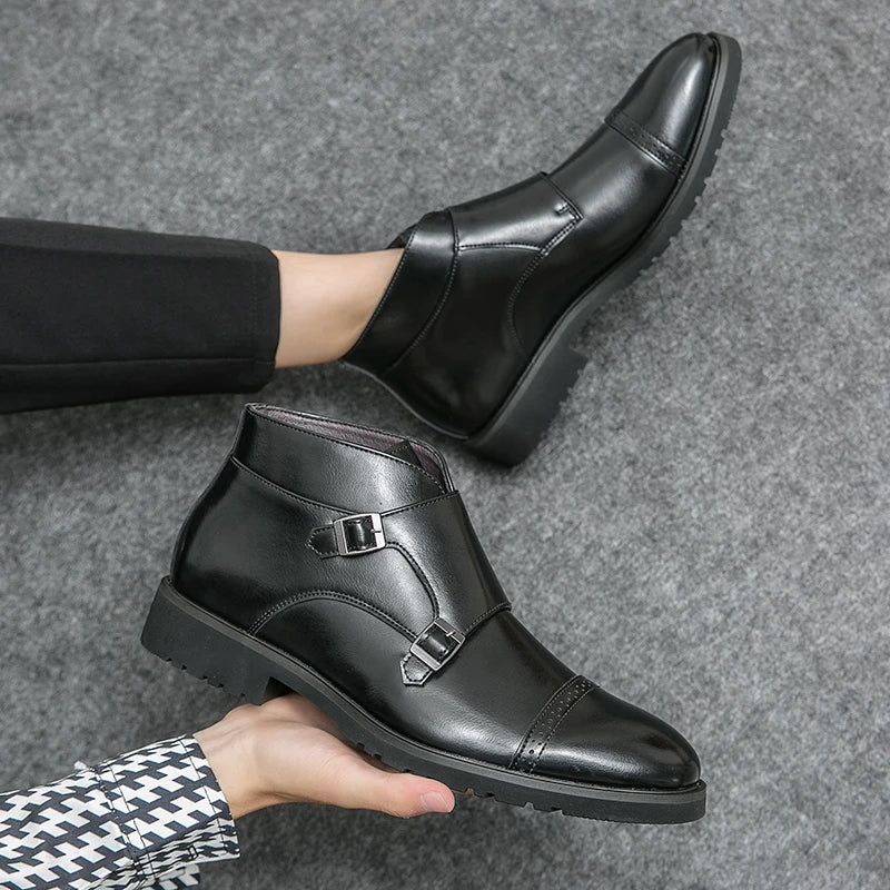 Parker | Doppelschnallenstiefeletten aus Kunstleder
