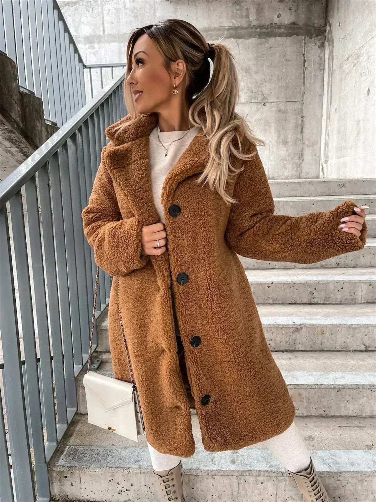 JESSICA | Kuscheliger Teddyfell-Mantel