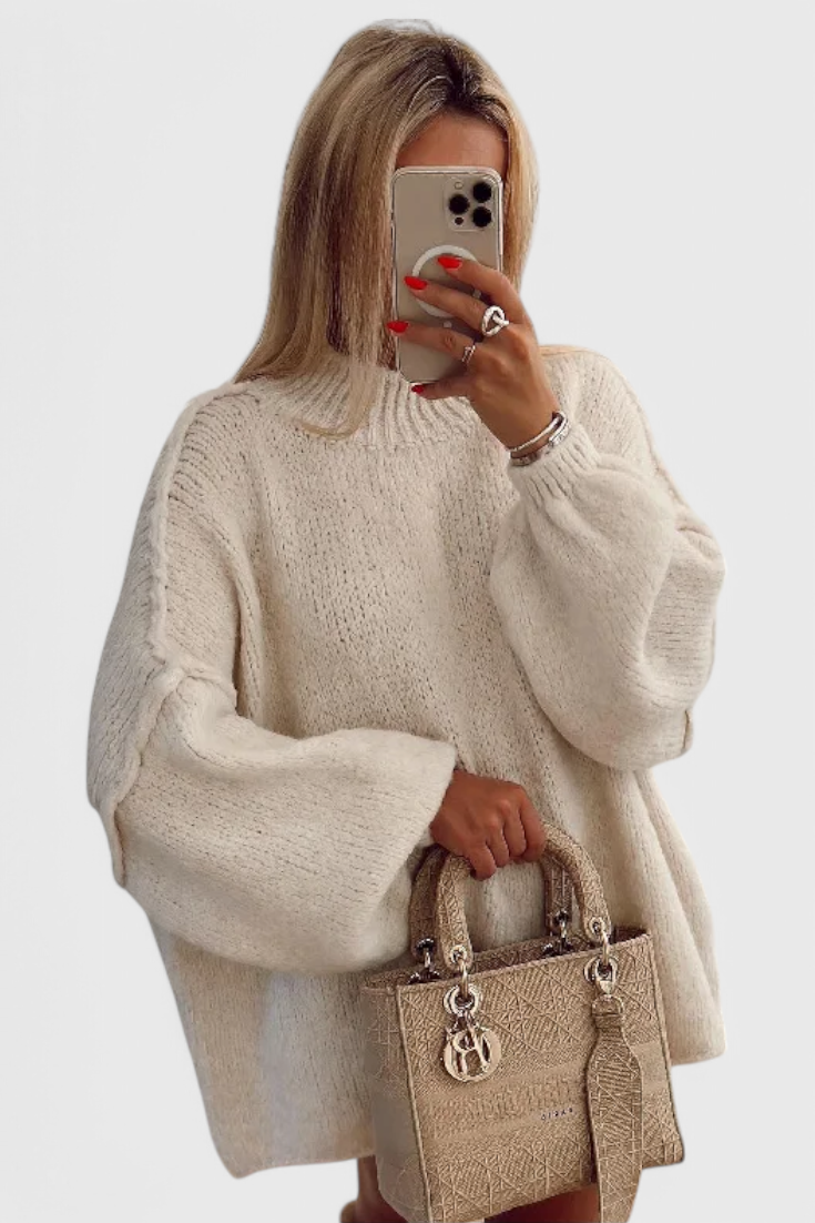 Cassia Oversize-Strickpullover mit Ballonärmeln