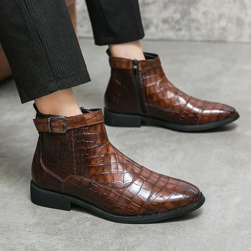 Dylan | Stiefeletten aus Kunstleder mit Schnalle