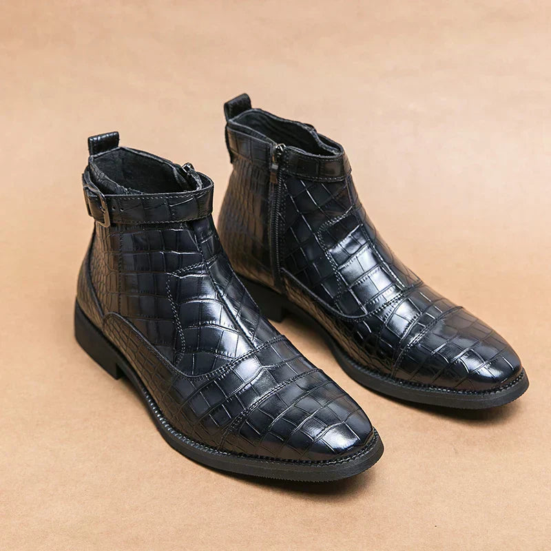 Dylan | Stiefeletten aus Kunstleder mit Schnalle