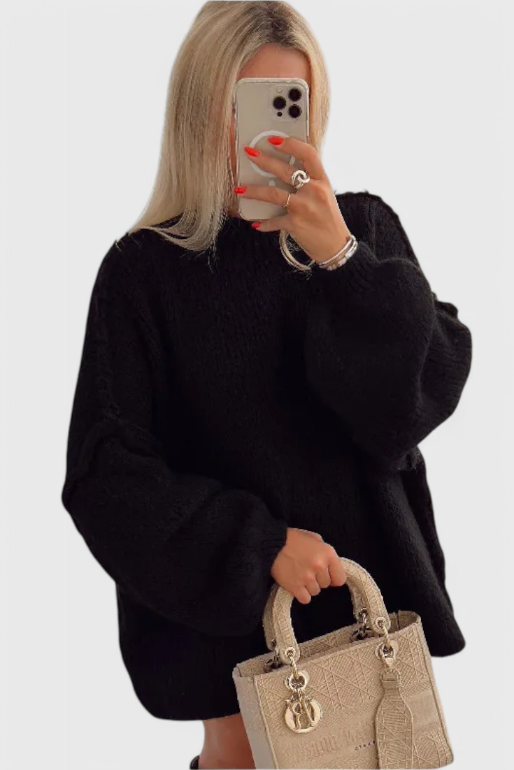 Cassia Oversize-Strickpullover mit Ballonärmeln