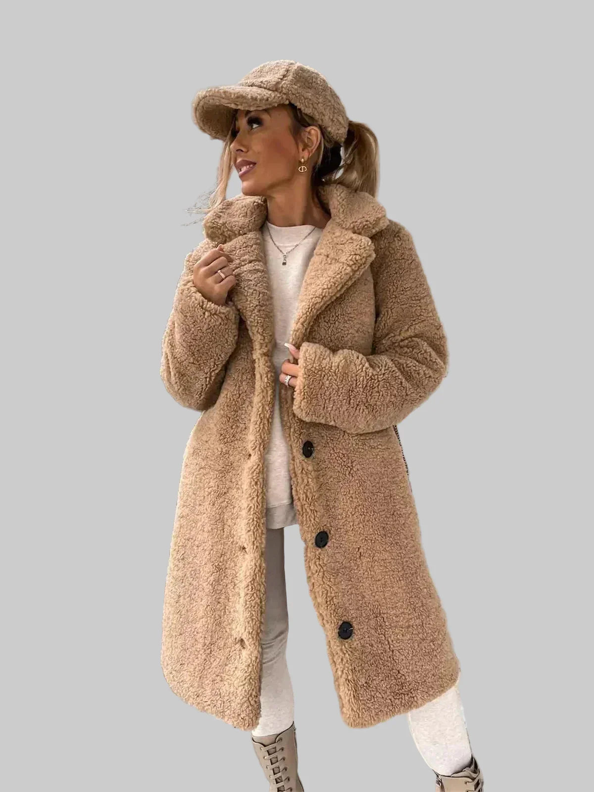 JESSICA | Kuscheliger Teddyfell-Mantel