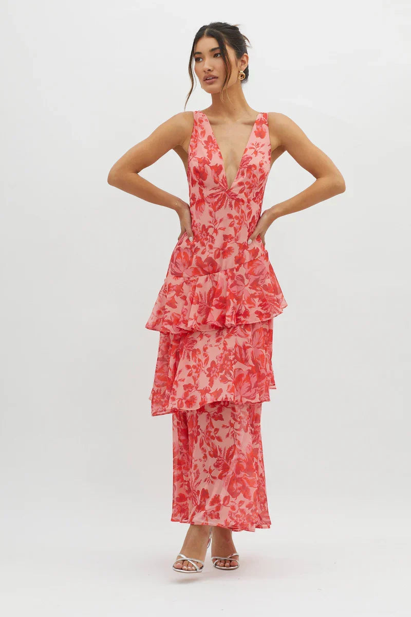 Vestido Lia™ | Elegantes florales Midikleid