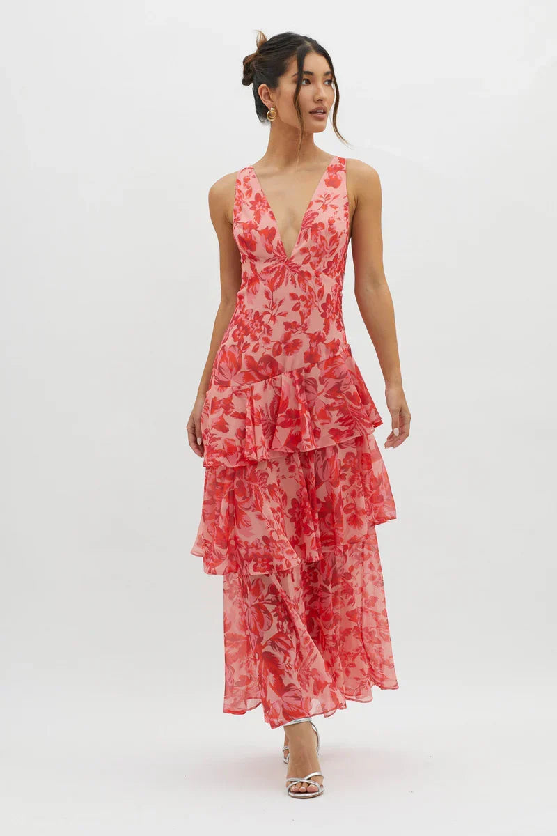 Vestido Lia™ | Elegantes florales Midikleid