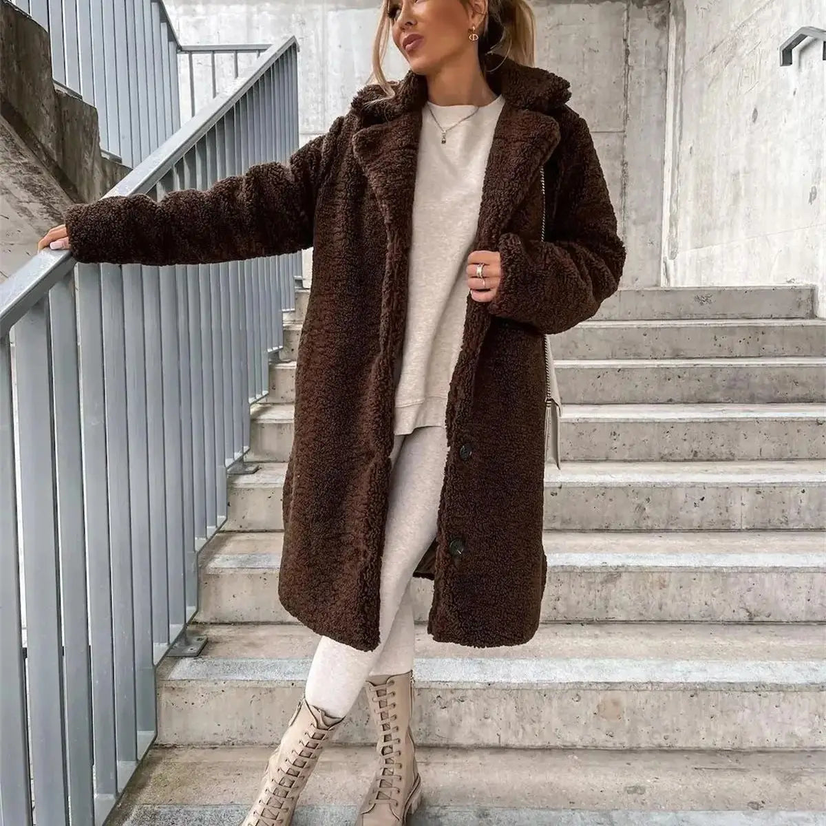 JESSICA | Kuscheliger Teddyfell-Mantel