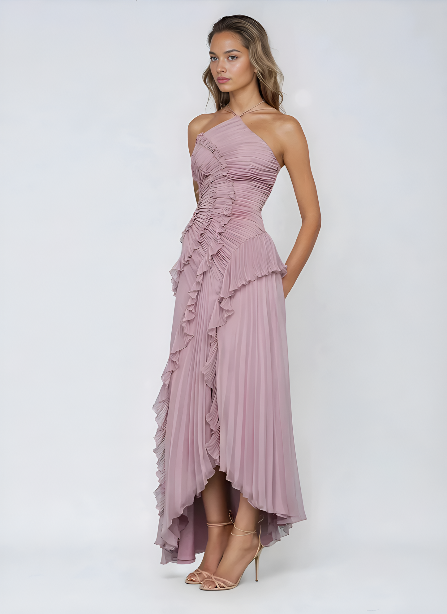Lavendelfarbenes Imperiales Kleid | Romantische Eleganz mit Bewegung