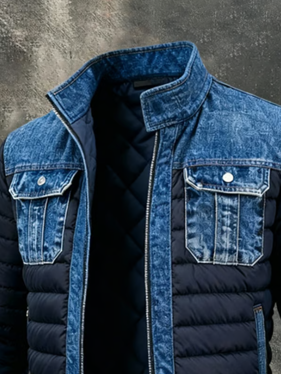 HYBRID-STEPPJACKE AUS DENIM
