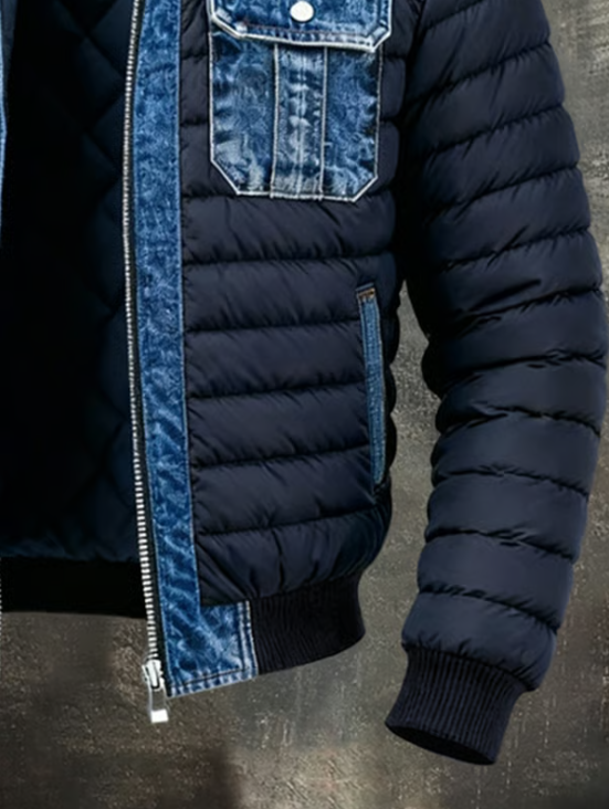 HYBRID-STEPPJACKE AUS DENIM
