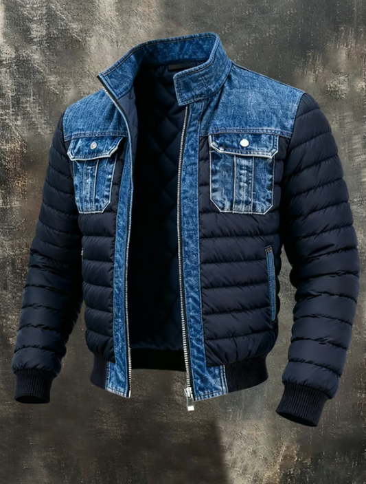 GIUBBOTTO IBRIDO IN DENIM E TRAPUNTATO