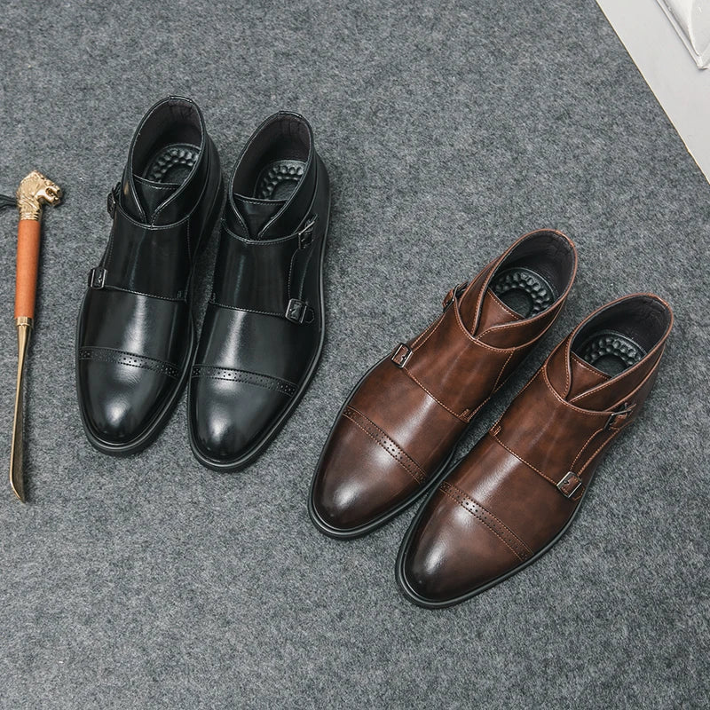 Parker | Doppelschnallenstiefeletten aus Kunstleder