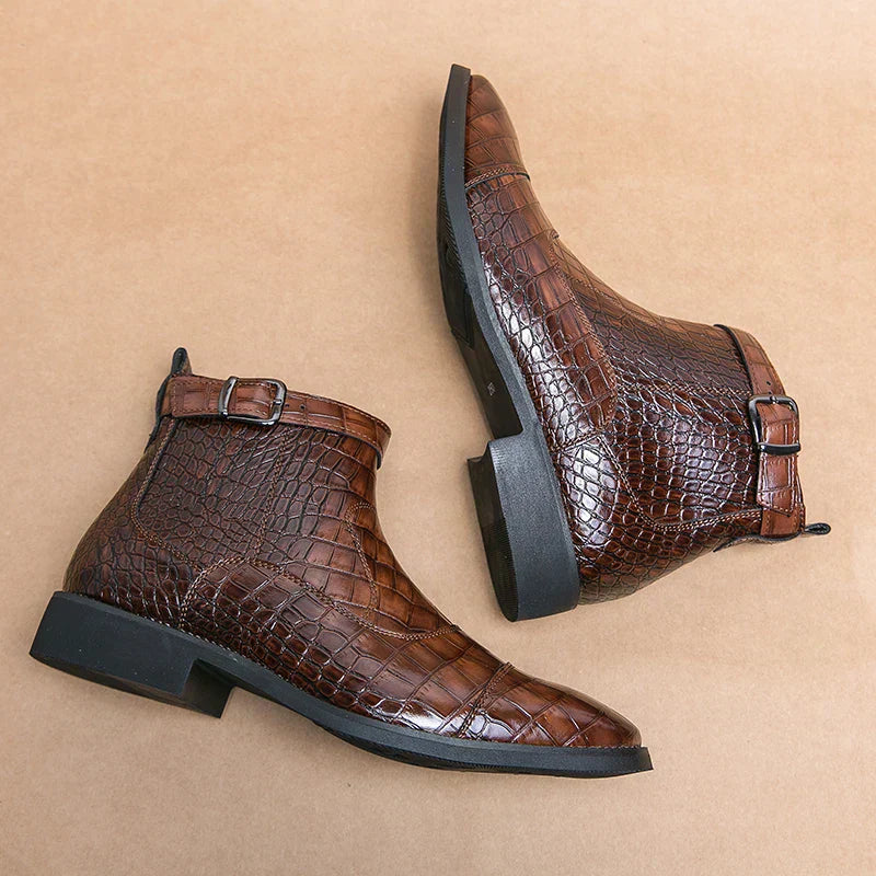 Dylan | Stiefeletten aus Kunstleder mit Schnalle