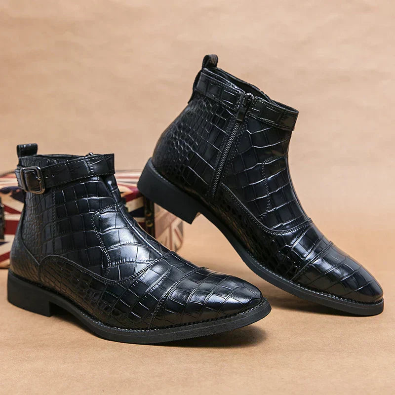 Dylan | Stiefeletten aus Kunstleder mit Schnalle
