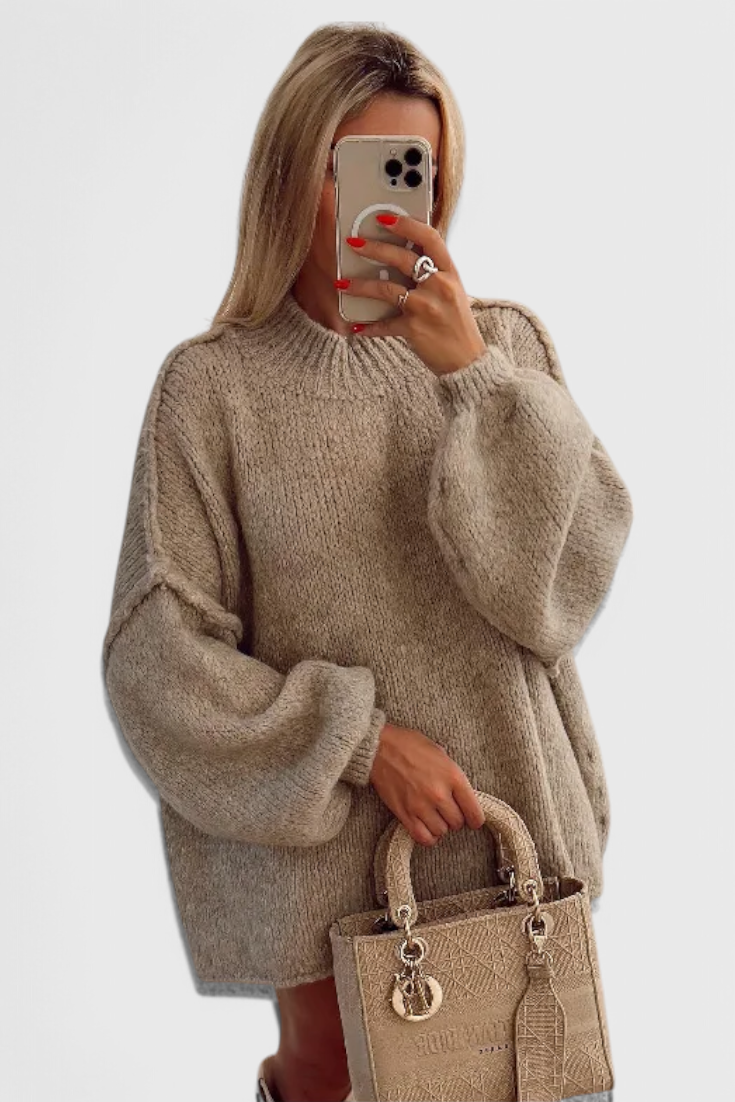 Cassia Oversize-Strickpullover mit Ballonärmeln