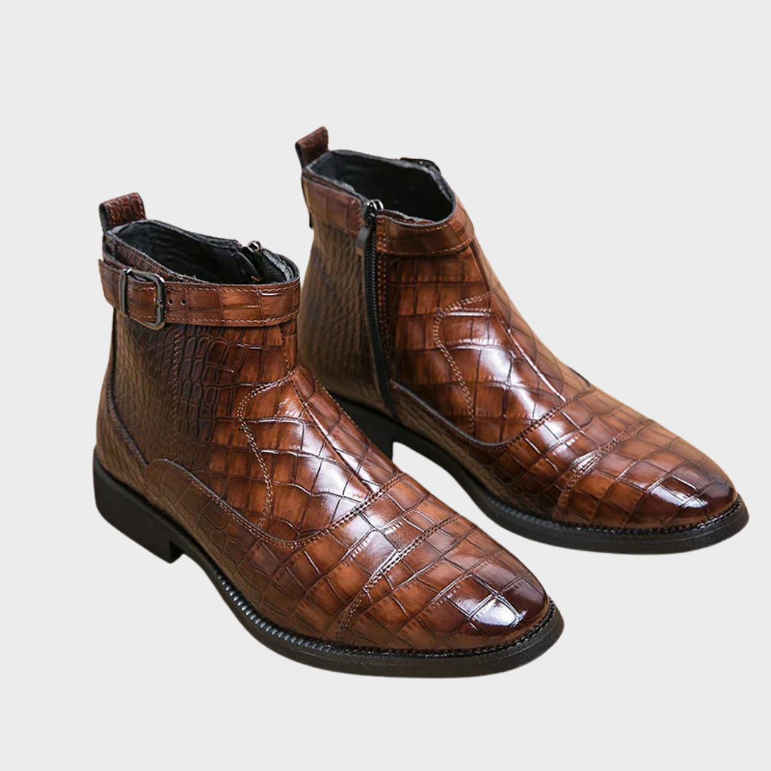 Dylan | Stiefeletten aus Kunstleder mit Schnalle