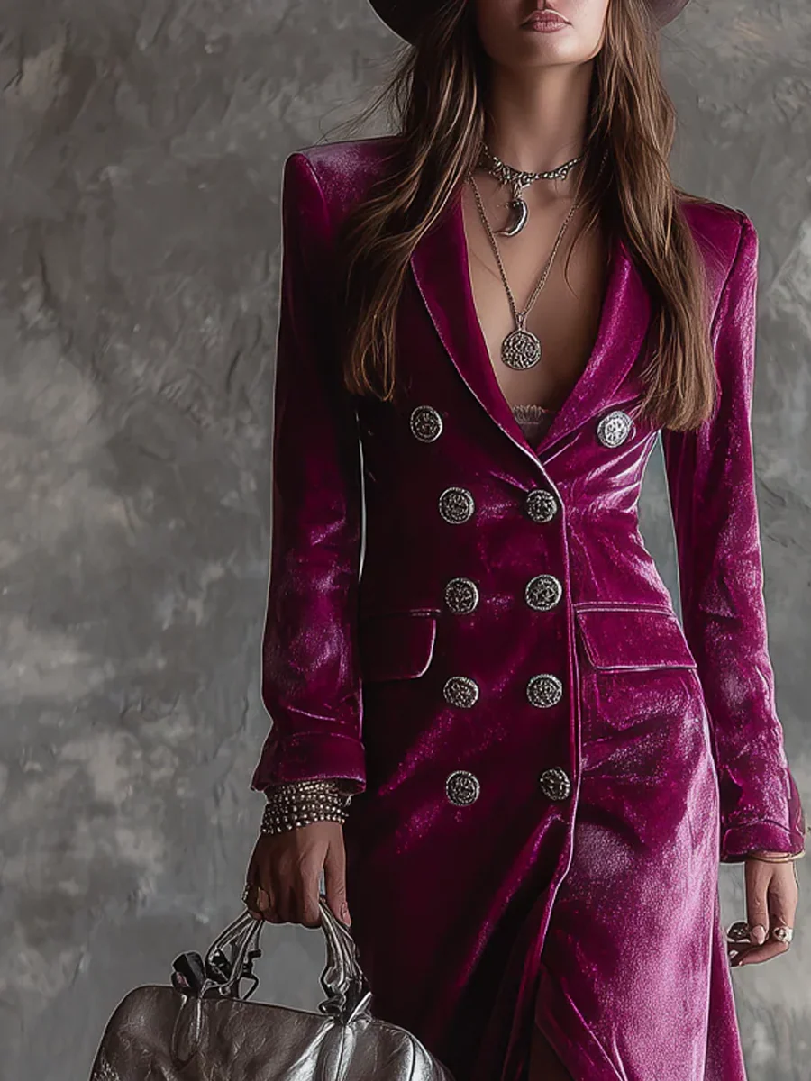Vera | Maxikleid aus Samt-Blazer