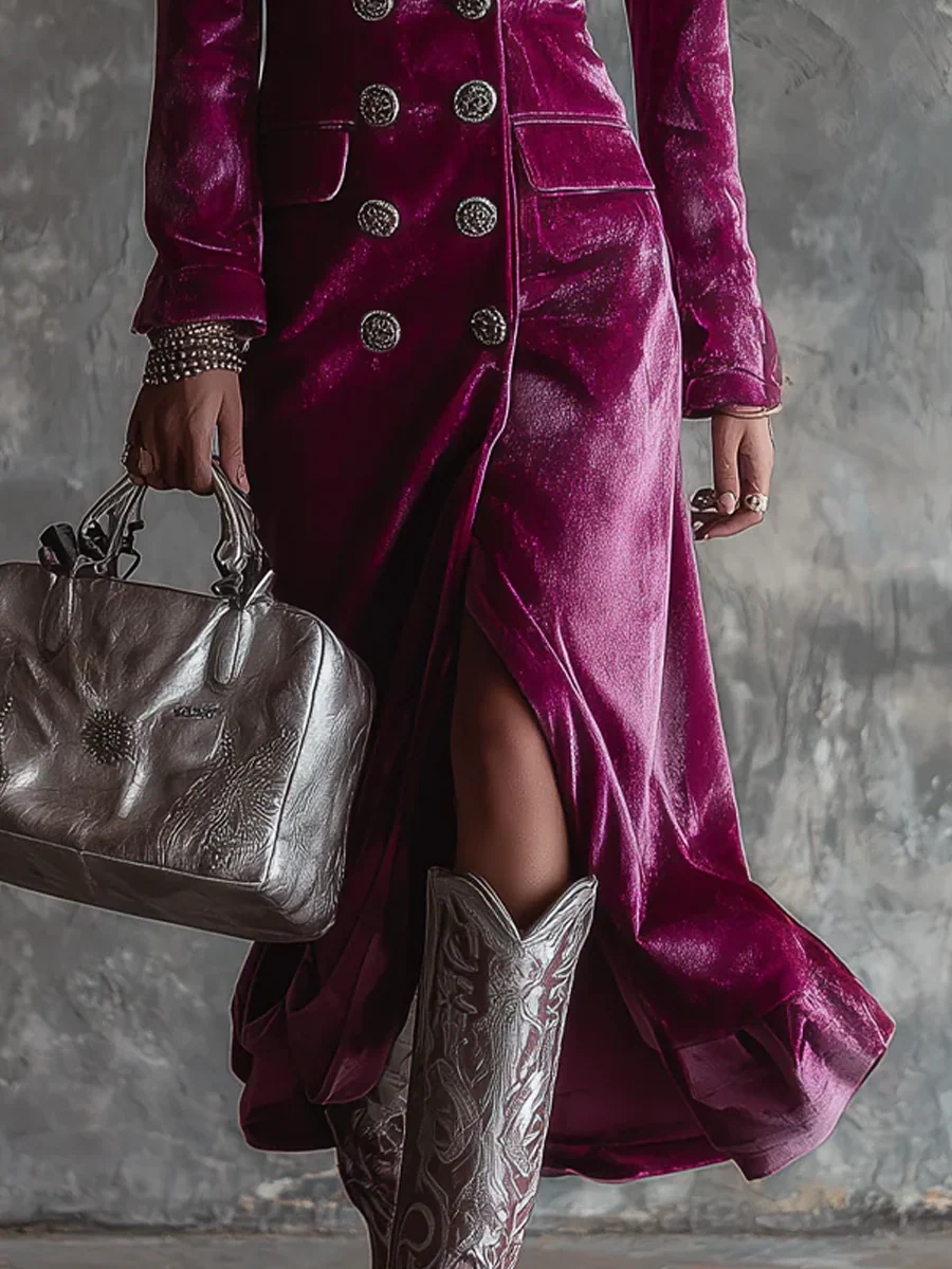 Vera | Maxikleid aus Samt-Blazer