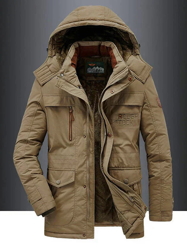 Simón | Warmer Herren-Wintermantel aus Premium-Wollmischung mit Fleece-Futter