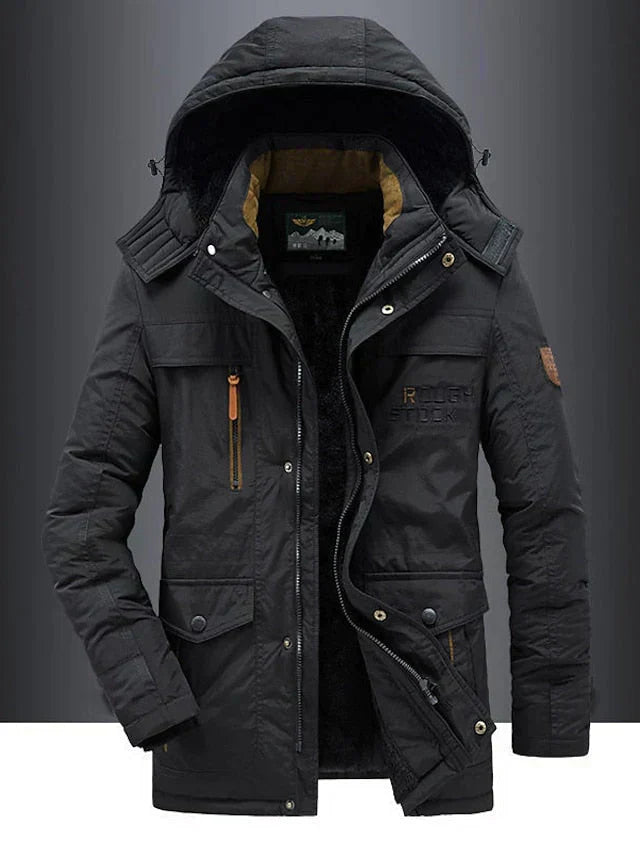 Simón | Warmer Herren-Wintermantel aus Premium-Wollmischung mit Fleece-Futter