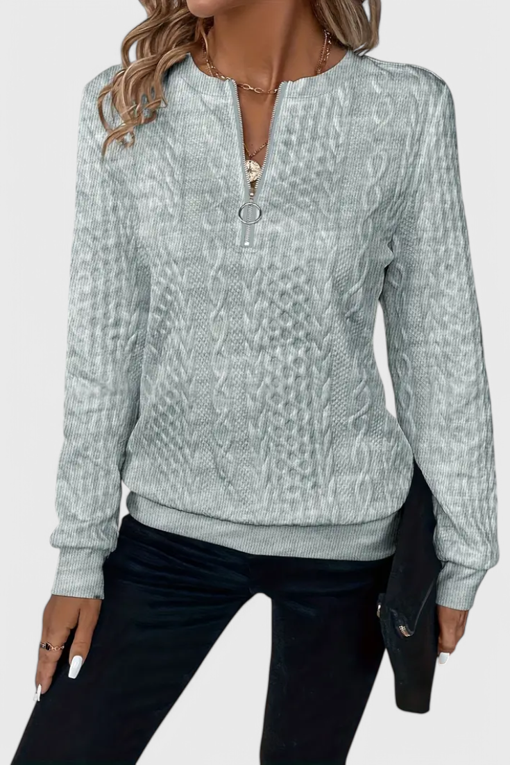 Zoey | Weicher Strickpullover mit Reißverschluss