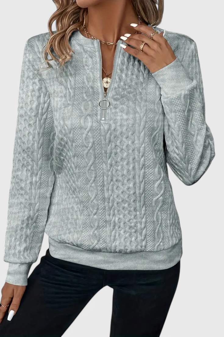 Zoey | Weicher Strickpullover mit Reißverschluss