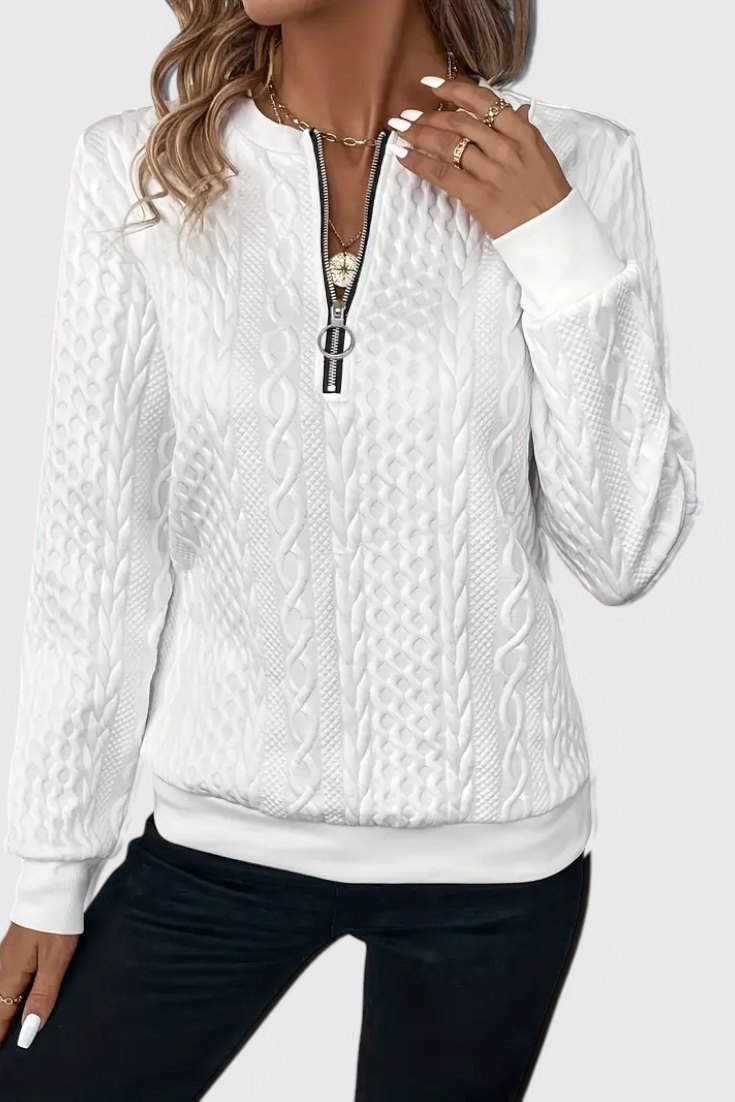 Zoey | Weicher Strickpullover mit Reißverschluss