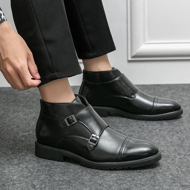 Parker | Doppelschnallenstiefeletten aus Kunstleder
