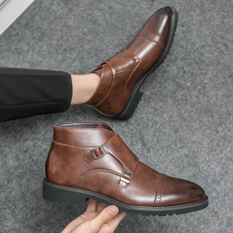 Parker | Doppelschnallenstiefeletten aus Kunstleder