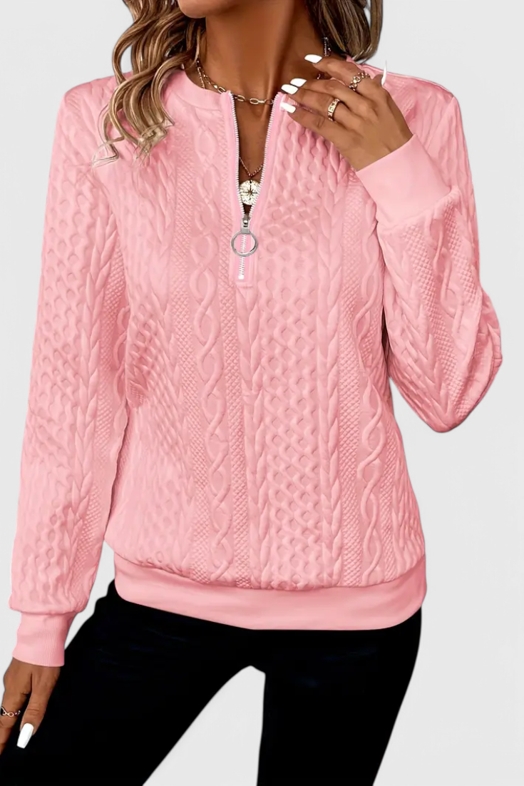Zoey | Weicher Strickpullover mit Reißverschluss
