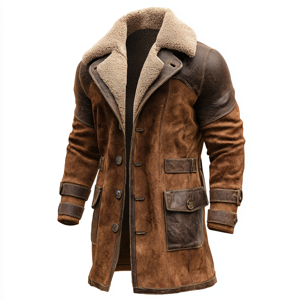 Rodrigo™ | Vintage-Ledermantel Braun mit Shearling