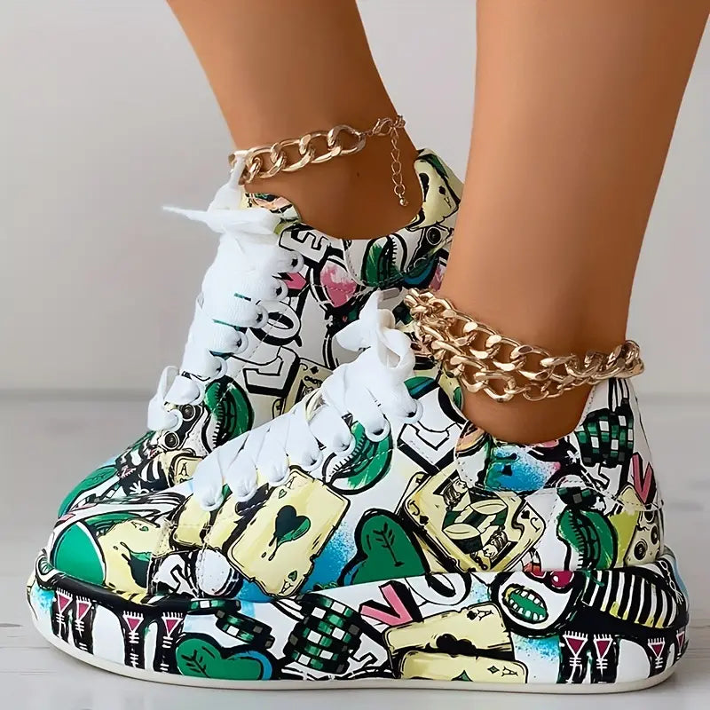 Veronika Schuhe Graffiti-Design Dämpfung