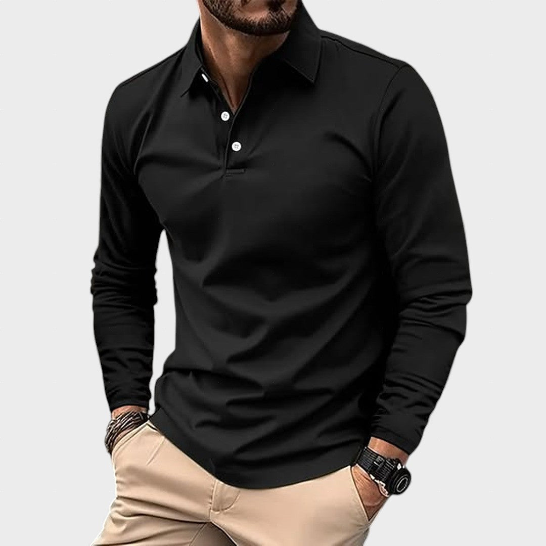 Guillermo™ | Lässiges Langarm-Polohemd