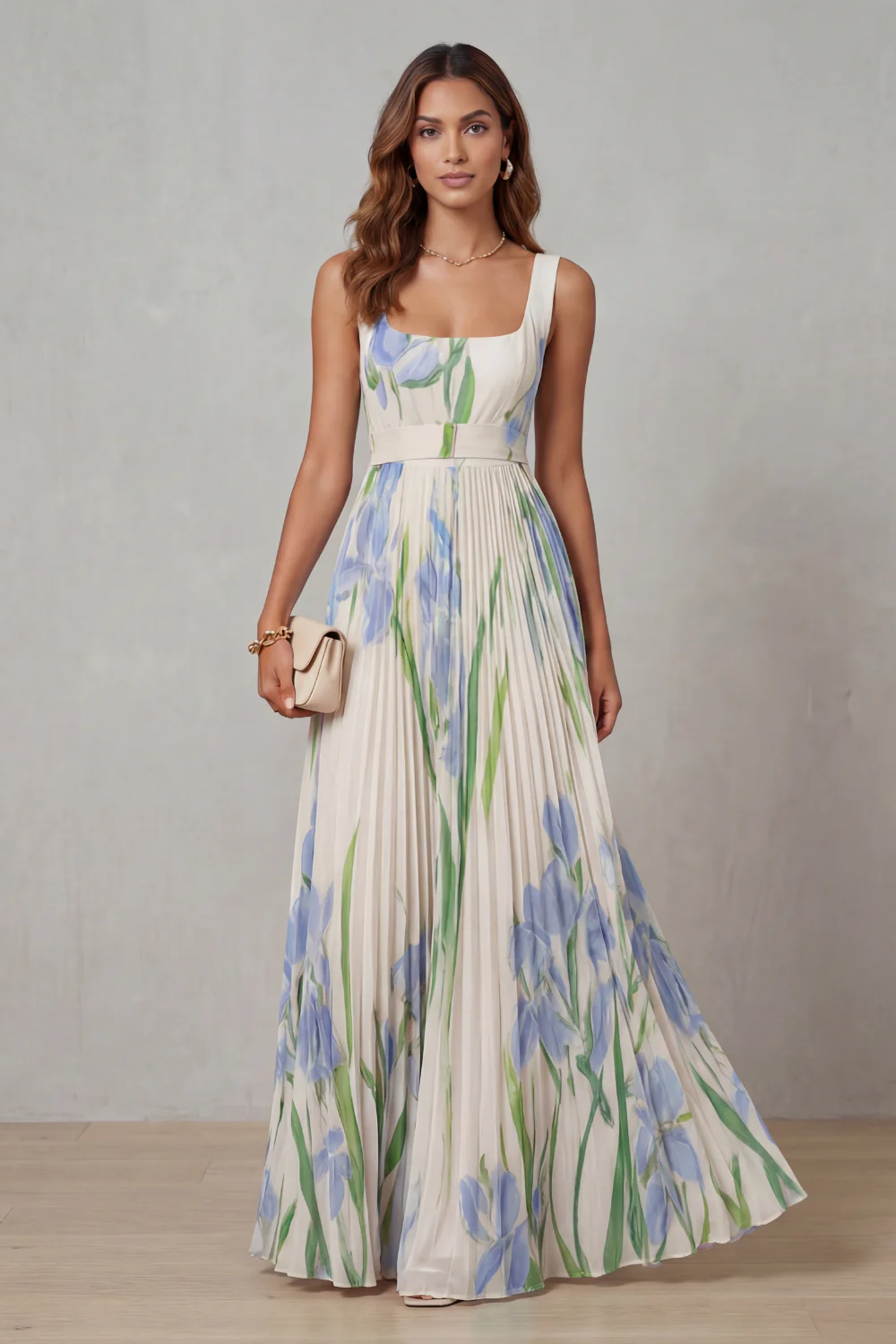 Gabriela™ | Elegantes Blumenkleid mit Plissée-Rock
