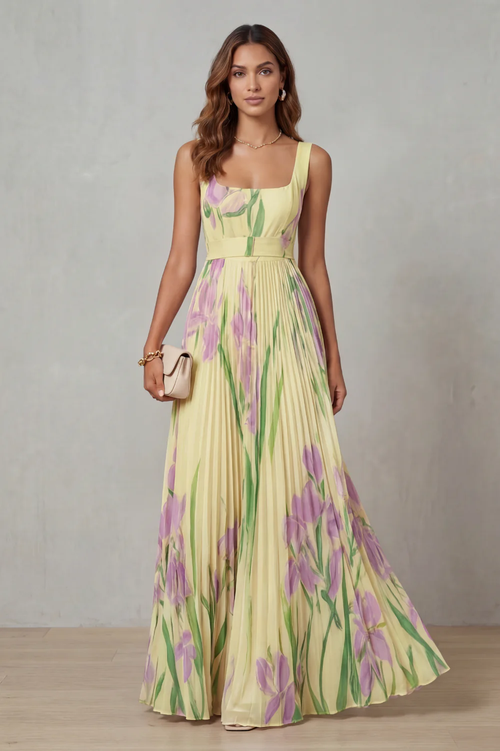 Gabriela™ | Elegantes Blumenkleid mit Plissée-Rock