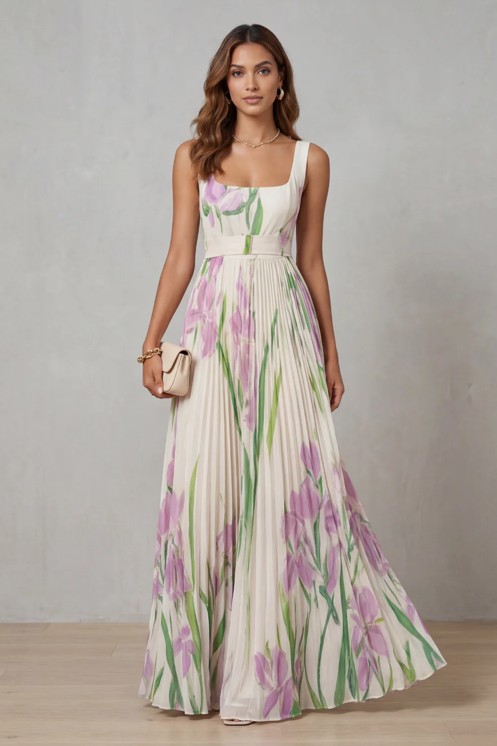 Gabriela™ | Elegantes Blumenkleid mit Plissée-Rock
