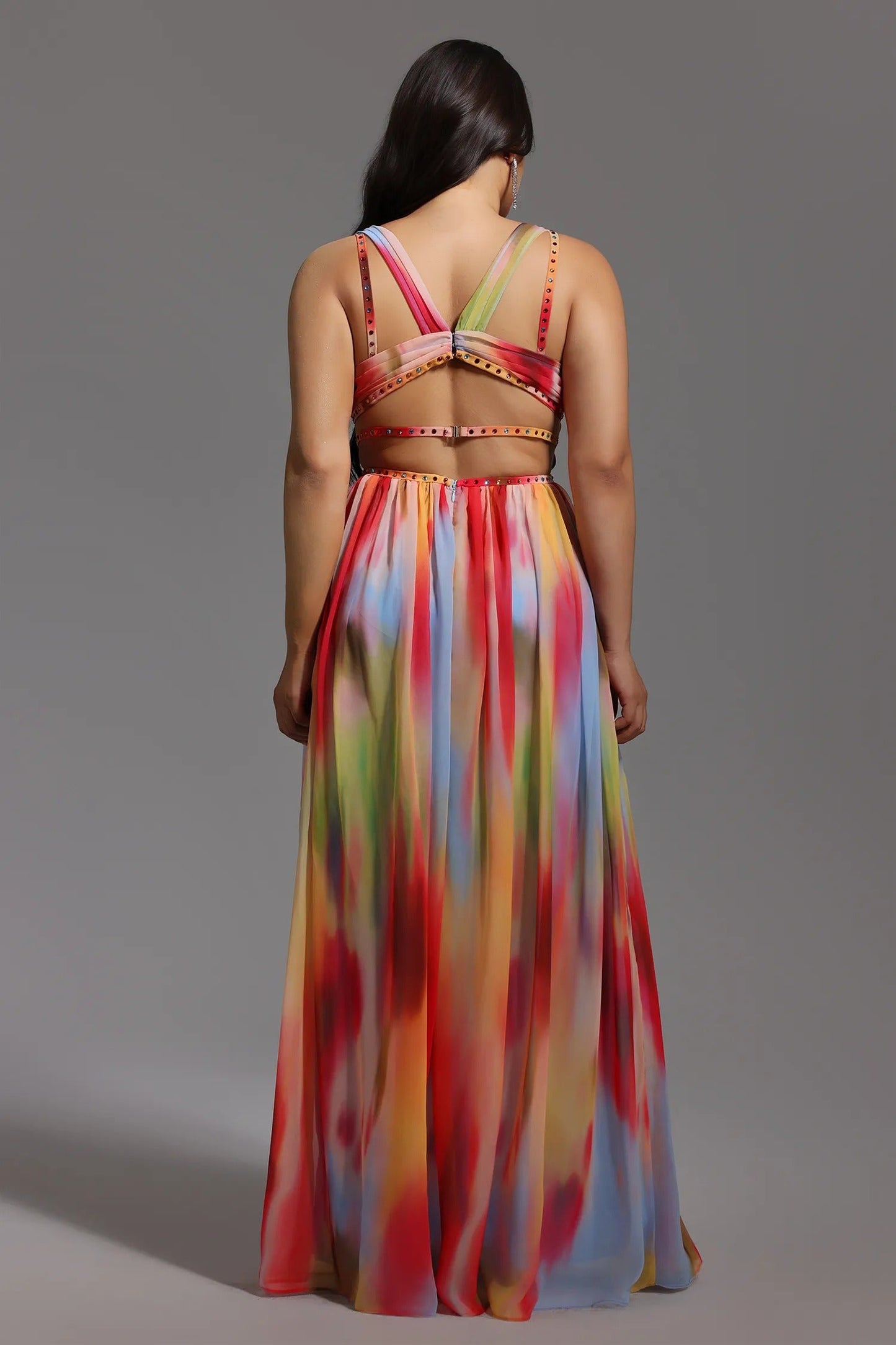 Lara™ | Elegantes, fließendes, mehrfarbiges Kleid