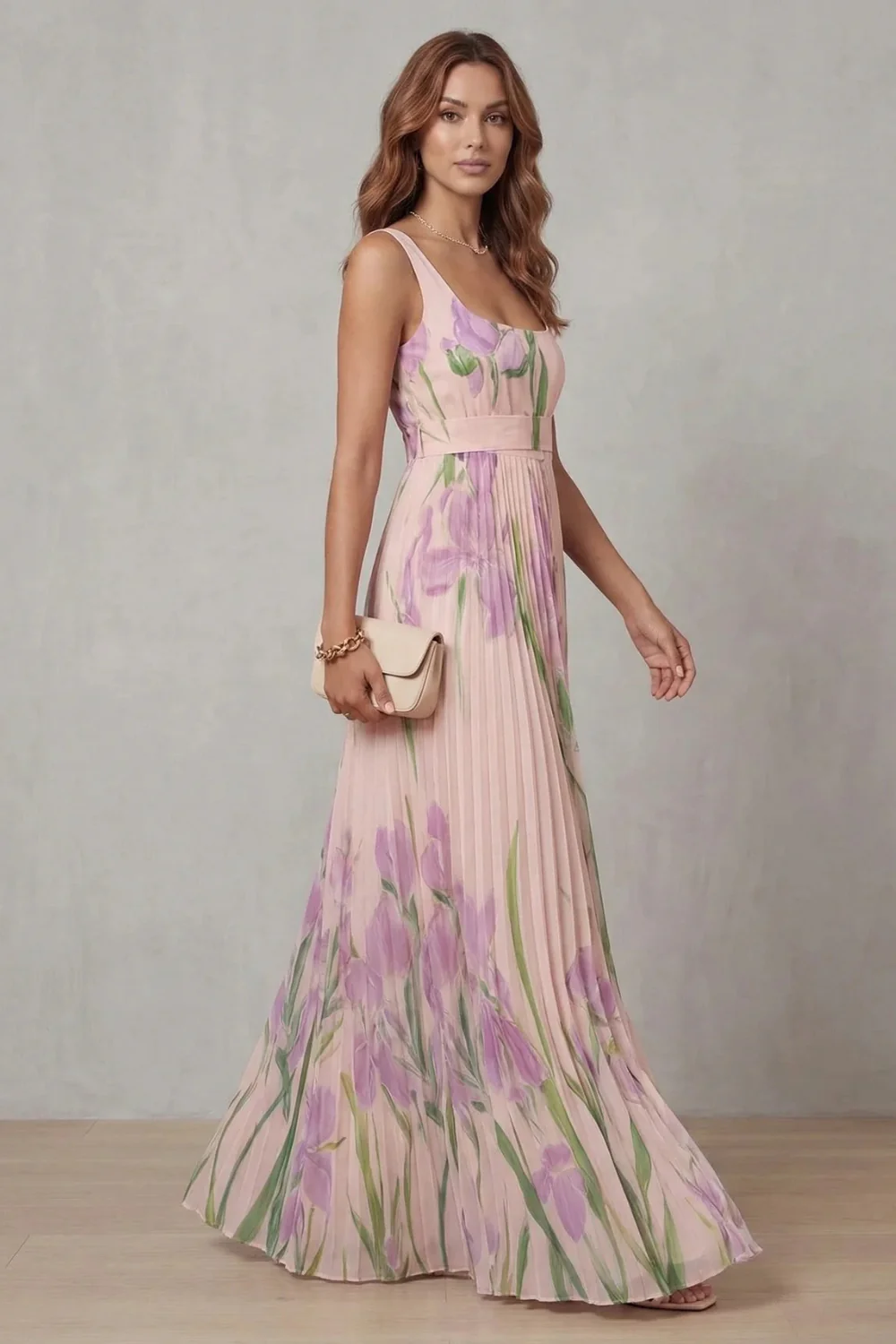 Gabriela™ | Elegantes Blumenkleid mit Plissée-Rock