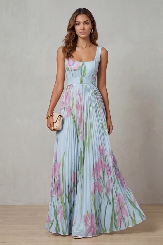 Gabriela™ | Elegantes Blumenkleid mit Plissée-Rock