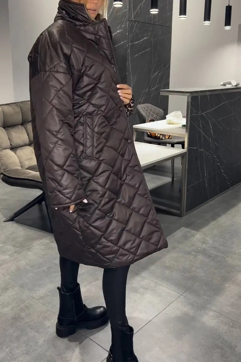 Beata | Reversible Steppmantel mit Leopardenfutter