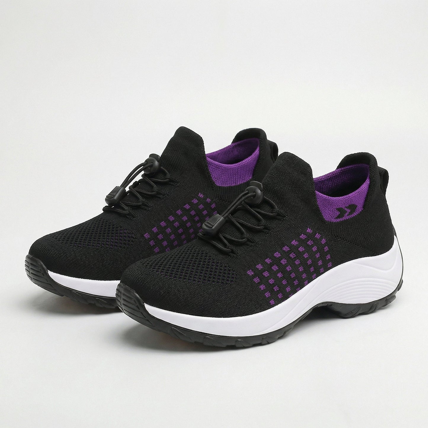 Ambulo Orthopädische Schuhe Stoff - Lila Schwarz